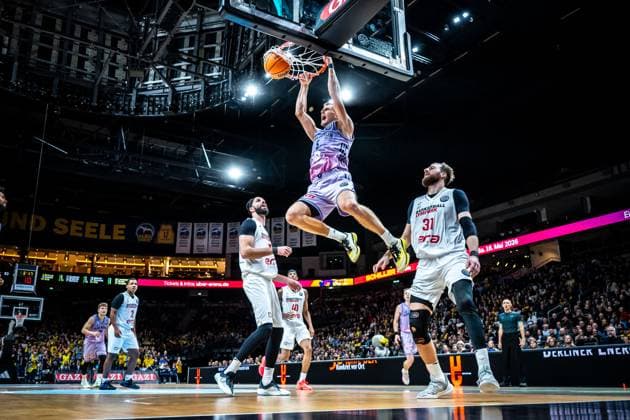 Basketball Berlin 28.10.2025 Saison 2025 2026 Basketball Champions League (BCL) Alba Berlin - ERA Basketball Nymburk Sam Griesel (Alba Berlin, No.05)