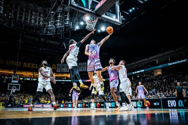 Basketball Berlin 28.10.2025 Saison 2025 2026 Basketball Champions League (BCL) Alba Berlin - ERA Basketball Nymburk Sam Griesel (Alba Berlin, No.05)