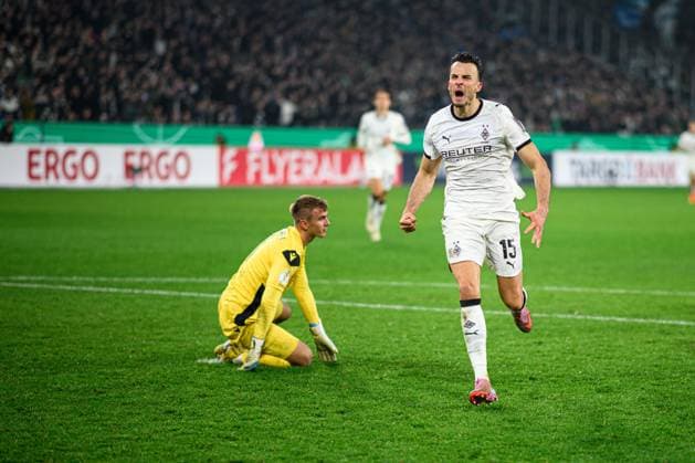 MOENCHENGLADBACH, GERMANY - 28 OCTOBER, 2025: Haris Tabakovic - The football match of Germany Cup DFB Pokal Borussia Moenchengladbach vs Karlsruher SC at Borussia Park.  Copyright: xVitaliixKliuievx