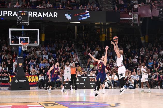 Shavon Shields ultimo tiro sbagliato FC Barcellona - EA7 Emporio Armani Olimpia Milano EuroLeague 2025-26 Barcellona, 28 10 2025 Foto M.Ceretti Ciamillo-Castoria Barcellona  Copyright: xMassimoxCerettix