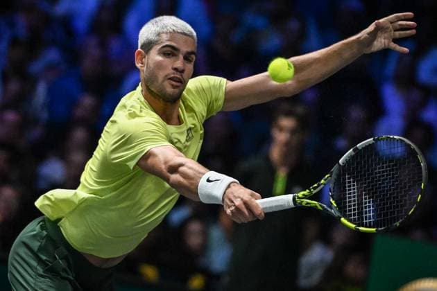 Carlos Alcaraz vs Cameron Norrie at Rolex Paris Masters 2025 in Paris FA Carlos Alcaraz competes against Cameron Norrie during the Rolex Paris Masters 2025 tournament at the Paris La Defense Arena in Paris, on October 28, 2025. Photo by Firas Abdullah ABACAPRESS.COM Paris Ile-de-France France  Copyright: xAbdullahxFiras ABACAx