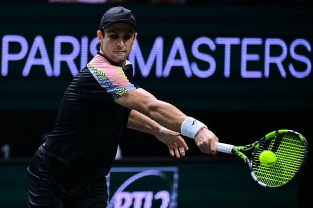 TENNIS : Rolex Paris Masters - Paris - 28 10 2025 Aleksandar Vukic ( Australia ) during the Rolex Paris Masters at Paris La Defense Arena on October 28, 2025 in Nanterre, France. (Photo by Federico Pestellini PSNewz ) ParisFrance  Copyright: xFedericoxPestellinix