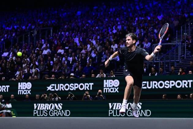 TENNIS : Rolex Paris Masters - Paris - 28 10 2025 Cameron Norrie ( Great Britain ) during the Rolex Paris Masters at Paris La Defense Arena on October 28, 2025 in Nanterre, France. (Photo by Federico Pestellini PSNewz ) ParisFrance  Copyright: xFedericoxPestellinix
