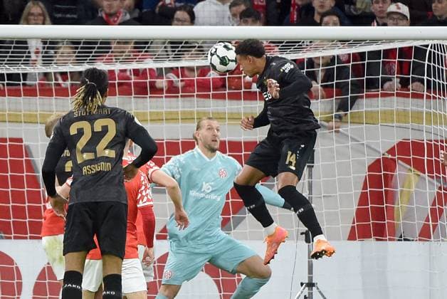 29.10.2025, xhbx, Fussball DFB Pokal 2.Runde, FSV Mainz 05 - VfB Stuttgart v.l. Goal scored, Tor zum 0:1 durch Luca Jaquez (VfB Stuttgart) (DFL DFB REGULATIONS PROHIBIT ANY USE OF PHOTOGRAPHS as IMAGE SEQUENCES and or QUASI-VIDEO) Mainz