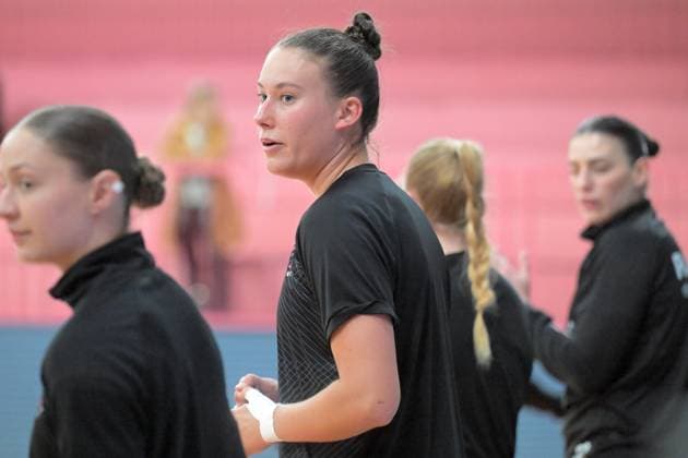 Carolin Huebner (TusSies Metzingen, 56) TusSies Metzingen vs. HSG Bensheim Auerbach, Handball, Alsco HBF, 5.Ligaspieltag, Saison 2025 2026, 29.10.2025 TusSies Metzingen vs. HSG Bensheim Auerbach, Handball, Alsco HBF, 5.Ligaspieltag, Saison 2025 2026, 29.10.2025 Tuebingen Copyright: xEibner-Pressefoto TobiasxBaurx EP_TBR