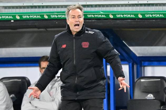 Paderborn, Home Deluxe Arena, 29.10.25, GER, Herren, DFB-Pokal, 2.Runde, Saison 2025-2026, SC Paderborn 07 - Bayer 04 Leverkusen Bild: Trainer Kasper HJULMAND (Leverkusen) DFB regulations prohibit any use of photographs as image sequences and or quasi-video. Nordrhein-Westfalen Deutschland