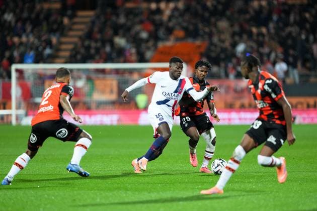 FC Lorient v Paris Saint-Germain - Ligue 1 McDonald s 2025 2026 25 Nuno MENDES (psg) during the Ligue 1 McDonald s match between Lorient and Paris at Stade du Moustoir on October 29, 2025 in Lorient, France. ( Lorient France  Copyright: xFEPx 776348176