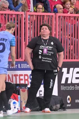 Ilka Fickinger (HSG Bensheim Auerbach, Trainerin) TusSies Metzingen vs. HSG Bensheim Auerbach, Handball, Alsco HBF, 5.Ligaspieltag, Saison 2025 2026, 29.10.2025 TusSies Metzingen vs. HSG Bensheim Auerbach, Handball, Alsco HBF, 5.Ligaspieltag, Saison 2025 2026, 29.10.2025 Tuebingen Copyright: xEibner-Pressefoto TobiasxBaurx EP_TBR