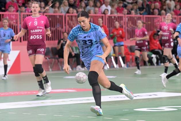 Lucie-Marie Kretzschmar (HSG Bensheim Auerbach, 33) TusSies Metzingen vs. HSG Bensheim Auerbach, Handball, Alsco HBF, 5.Ligaspieltag, Saison 2025 2026, 29.10.2025 TusSies Metzingen vs. HSG Bensheim Auerbach, Handball, Alsco HBF, 5.Ligaspieltag, Saison 2025 2026, 29.10.2025 Tuebingen Copyright: xEibner-Pressefoto TobiasxBaurx EP_TBR