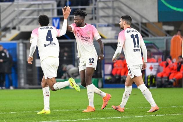 Paderborn, Home Deluxe Arena, 29.10.25, GER, Herren, DFB-Pokal, 2.Runde, Saison 2025-2026, SC Paderborn 07 - Bayer 04 Leverkusen Bild: Jarell QUANSAH (Leverkusen) jubelt nach seinem Tor zum 2:2 DFB regulations prohibit any use of photographs as image sequences and or quasi-video. Nordrhein-Westfalen Deutschland
