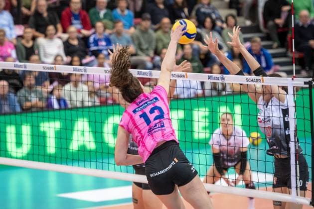 Lucia Varela Gomez (Allianz MTV Stuttgart, 12) GER, Allianz MTV Stuttgart - Dresdner SC, Volleyball Bundesliga, VBL, Spielzeit 2025 2026, 29.10.2025 GER, Allianz MTV Stuttgart - Dresdner SC, Volleyball Bundesliga, VBL, Spielzeit 2025 2026, 29.10.2025 Stuttgart Copyright: xSandyxDinkelackerx EP_SDR
