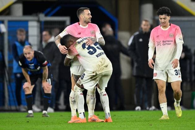 Paderborn, Home Deluxe Arena, 29.10.25, GER, Herren, DFB-Pokal, 2.Runde, Saison 2025-2026, SC Paderborn 07 - Bayer 04 Leverkusen Bild: ALEIX GARCIA (Leverkusen) jubelt nach seinem Tor zum 2:4 DFB regulations prohibit any use of photographs as image sequences and or quasi-video. Nordrhein-Westfalen Deutschland