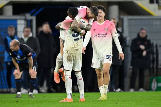 Paderborn, Home Deluxe Arena, 29.10.25, GER, Herren, DFB-Pokal, 2.Runde, Saison 2025-2026, SC Paderborn 07 - Bayer 04 Leverkusen Bild: ALEIX GARCIA (Leverkusen) jubelt nach seinem Tor zum 2:4 DFB regulations prohibit any use of photographs as image sequences and or quasi-video. Nordrhein-Westfalen Deutschland