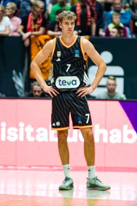29.10.2025, xomx, Basketball BKT EuroCup 2025 2026, NINERS Chemnitz - ratiopharm ulm v.l. Tobias Jensen (Ratiopharm Ulm). Einzelbild, Freisteller, Chemnitz