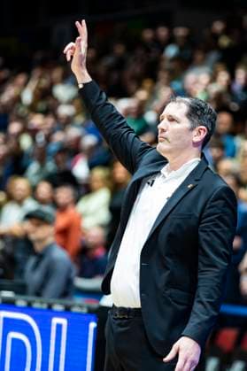 29.10.2025, xomx, Basketball BKT EuroCup 2025 2026, NINERS Chemnitz - ratiopharm ulm v.l. Ty Harrelson (Ratiopharm Ulm Trainer). Portrait, Portraet, Chemnitz