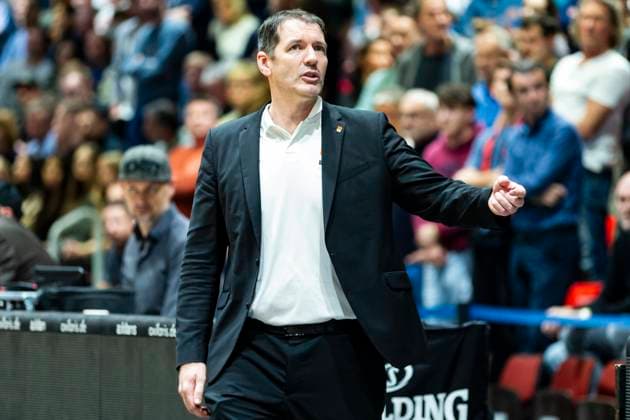 29.10.2025, xomx, Basketball BKT EuroCup 2025 2026, NINERS Chemnitz - ratiopharm ulm v.l. Ty Harrelson (Ratiopharm Ulm Trainer). Portrait, Portraet, Chemnitz