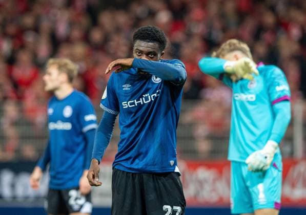 Fußball, Herren, Saison 2025 2026, DFB-Pokal (2. Runde), 1. FC Union Berlin - DSC Arminia Bielefeld, Benjamin Boakye (Bielefeld), 29.10.2025, Copyright: xSebastianxRäppold MatthiasxKochx