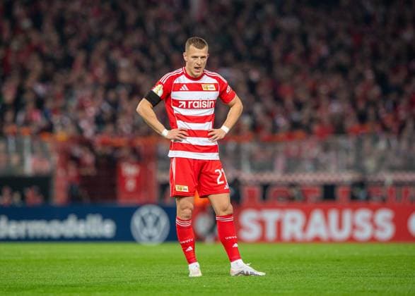Fußball, Herren, Saison 2025 2026, DFB-Pokal (2. Runde), 1. FC Union Berlin - DSC Arminia Bielefeld, Tim Skarke (1. FC Union Berlin), 29.10.2025, Copyright: xSebastianxRäppold MatthiasxKochx