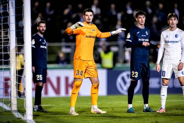 29.10.2025, Fussball, Saison 2025 2026, DFB-Pokal, Vöhlinstadion Illertissen, 2. Runde, FV Illertissen - 1. FC Magdeburg, Freisteller Einzelbild 34 Jan Boller (SSV Ulm 1846 Fußball) Illertissen Vöhlinstadion Bayern Deutschland xRHR-FOTO LFx Copyright: RHR-FOTOx RHR-FOTO LF