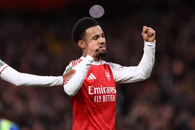 Arsenal v Brighton & Hove Albion 29 October 2025, London - Carabao Cup - Fourth Round - Arsenal v Brighton & Hove Albion - Ethan Nwaneri of Arsenal celebrates scoring the opening goal - Photo: Jacques Feeney Offside. London UK Copyright: xJacquesxFeeneyx xOffsidexOffside