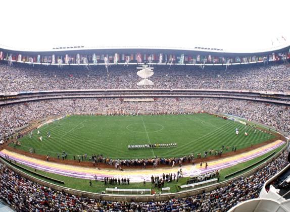 31.05.86 Bulgarien - Italien Mexiko, Mexiko-Stadt, 31.05.1986, Fussball, FIFA WM 1986 in Mexiko, Eröffnungsspiel, Bulgarien - Italien (1:1): Eröffnungs Zermonie Übersicht Azteken Stadion. *** 31 05 86 Bulgaria Italy Mexico, Mexico City, 31 05 1986, Soccer, FIFA World Cup 1986 in Mexico, Opening Match, Bulgaria Italy 1 1 Opening Ceremony Overview Aztec Stadium