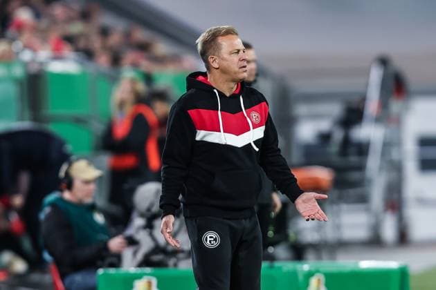Fussball, DFB-Pokal Saison 2025 2026 2. Runde Fortuna Düsseldorf - SC Freiburg 29.10.2025, MERKUR SPIEL-ARENA Markus Anfang (Trainer, Fortuna Düsseldorf) Düsseldorf MERKUR SPIEL-ARENA Nordrhein-Westfalen Deutschland