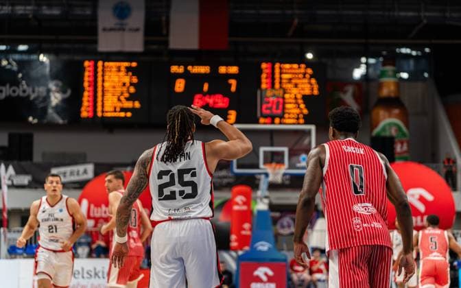 LUBLIN 29.10.2025 KOSZYKOWKA FIBA EUROPE CUP 2025 PGE START LUBLIN - UCAM MURCIA CB BASKETBALL FIBA EUROPE CUP 2025 IN LUBLIN PGE START LUBLIN VS. UCAM MURCIA CB N Z BRYAN GRIFFIN, DEVONTAE CACOK¨ FOT. MATEUSZ MICHALEWSKI NEWSPIX.PL --- newspix.pl POLAND OUT! 