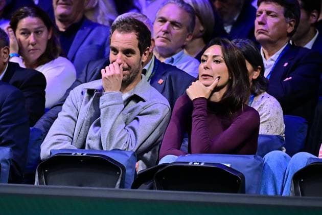 TENNIS : Rolex Paris Masters - Paris - 29 10 2025 Ex player Richard Gasquet ( France ) and Clementine during the Rolex Paris Masters at Paris La Defense Arena on October 29, 2025 in Nanterre, France. (Photo by Federico Pestellini PSNewz ) ParisFrance  Copyright: xFedericoxPestellinix