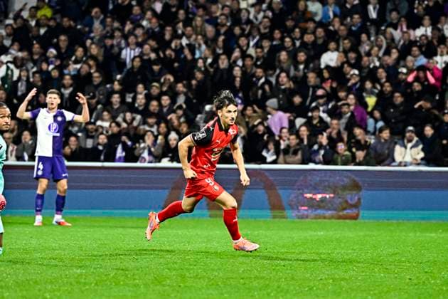 FOOTBALL : Toulouse vs Rennes - 10eme Journee de Ligue 1 McDonald S - Toulouse - 29 10 2025 But et joie Esreban Lepaul (sr) Toulouse  Copyright: xThierryxBretonx