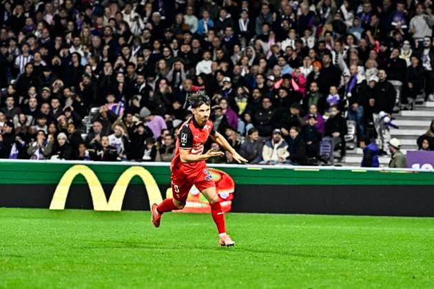 FOOTBALL : Toulouse vs Rennes - 10eme Journee de Ligue 1 McDonald S - Toulouse - 29 10 2025 But et joie Esreban Lepaul (sr) Toulouse  Copyright: xThierryxBretonx