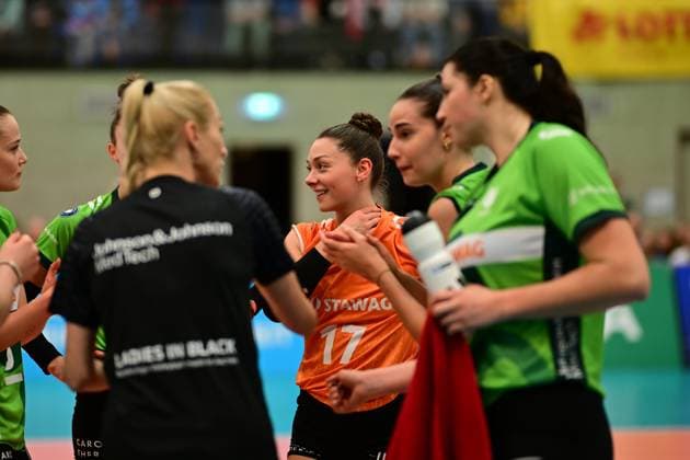 Volleyball I Frauen I Saison 2025-2026 I Bundesliga I 4. Spieltag I ETV Hamburger Volksbank Volleys - Ladies in Black Aachen I 29.10.2025 Mitte Kacey Jost (17, Ladies in Black Aachen) Hamburg ETV Sporthalle Hoheluft Hamburg Deutschland Copyright: xLobeca FelixxSchlikisx