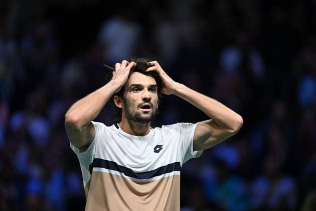 Rolex Paris Master Day 4 Valentin Vacherot (MON) during his third round at the 2025 Rolex Paris Masters at the U Arena in Paris, FRANCE, on October 30, 2025. Photo by Corinne Dubreuil ABACAPRESS.COM Paris Ile-de-France France  Copyright: xDubreuilxCorinne ABACAx