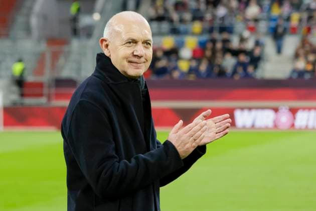 UEFA Womens Nations League, Halbfinale, Semi Finale, Fussball Laenderspiel der Frauen, Deutschland (GER) - Frankreich (FRA) 1-0 am 24.10.2025 in der Merkur-Spiel-Arena in Duesseldorf Deutschland. Bernd NEUENDORF (GER, DFB Praesident) *** UEFA Womens Nations League, semi-final, semi-final, womens international football match, Germany GER France FRA 1 0 on 24 10 2025 at Merkur Spiel Arena in Duesseldorf Germany Bernd NEUENDORF GER, DFB President