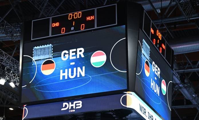 30.10.2025 - Handball - Länderspiel : U20 U21, U 21 Deutschland gg Ungarn - - xwoxzix - Impression - Anzeigetafel