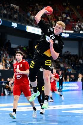 Nuernberg: Handball - Laenderspiel U20 - Deutschland - Ungarn Max Heydecke (Deutschland) Nuernberg PSD Bank Arena Bayern Deutschland
