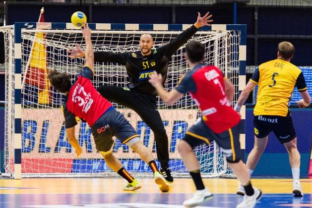 251030 Goalkeeper Fabian Norsten of Sweden during the International Friendly, Länderspiel, Nationalmannschaft handball match between Sweden and Spain on October 30, 2025 in Linköping. Photo: Magnus Andersson BILDBYRAN COP 308 MN0202 handball, handboll, handball,international friendly,sverige, sw Copyright: MAGNUSxANDERSSON BB251030MN007