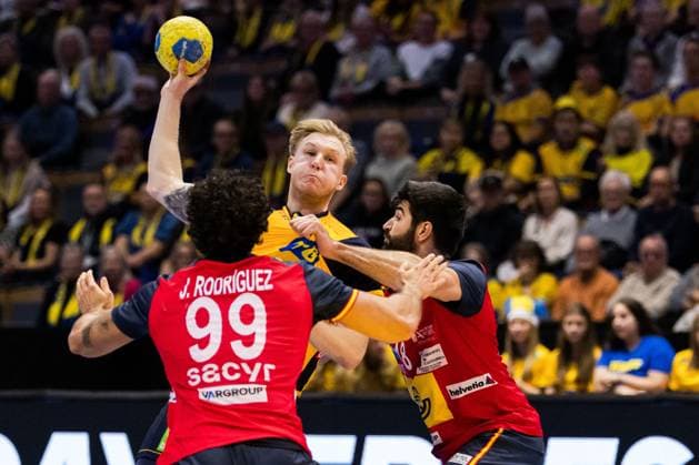 251030 Eric Johansson of Sweden during the International Friendly, Länderspiel, Nationalmannschaft handball match between Sweden and Spain on October 30, 2025 in Linköping. Photo: Magnus Andersson BILDBYRAN COP 308 MN0202 handball, handboll, handball,international friendly,sverige, sw Copyright: MAGNUSxANDERSSON BB251030MN009