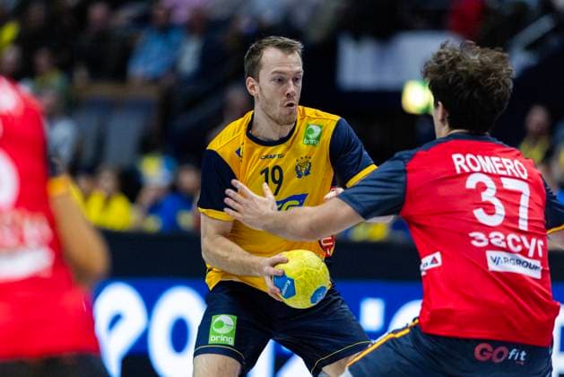 251030 Felix Claar of Sweden during the International Friendly, Länderspiel, Nationalmannschaft handball match between Sweden and Spain on October 30, 2025 in Linköping. Photo: Magnus Andersson BILDBYRAN COP 308 MN0202 handball handboll handball international friendly sverige sweden spain bbeng Copyright: MAGNUSxANDERSSON BB251030MN033