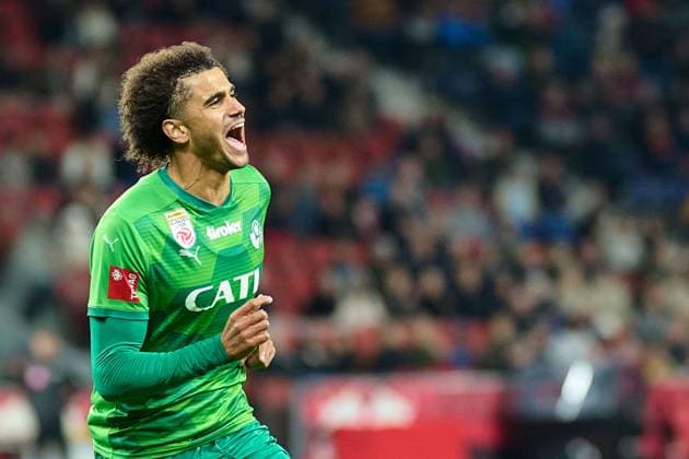 Salzburg, Österreich 30. Oktober 2025: ÖFB-Cup - 2025 2026 - RB Salzburg vs. WSG Tirol Im Bild: Jamie Lawrence (WSG) jubelt nach seinem Tor zum 0:1, Red Bull Arena