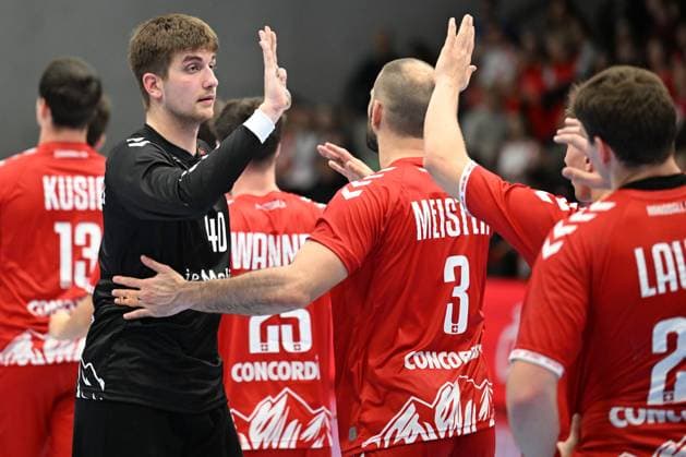 MURI BEI BERN, SWITZERLAND - OCTOBER 30: Seravalli Mathieu of Switzerland after the game during the Handball International Friendly, Länderspiel, Nationalmannschaft Switzerland - Croatia on October 30, 2025 in Muri bei Bern, Switzerland. Muri bei Bern Die Mobiliar Arena Bern Switzerland Copyright: xJustPictures.ch ManuelxWinterbergerx jp-en-EuSpIm-MWI_4840