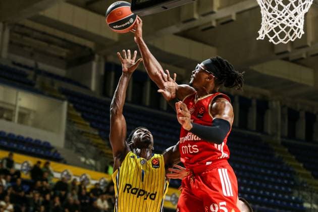 Maccabi Tel Aviv v KK Crvena zvezda - Turkish Airlines EuroLeague BELGRADE, SERBIA - OCTOBER 30: Jaylen Hoard (1) of Maccabi Tel Aviv in action during Turkish Airlines EuroLeague basketball match between Maccabi Tel Aviv and KK Crvena zvezda at Aleksandar Nikolic Hall in Belgrade, Serbia on October 30, 2025. Filip Stevanovic Anadolu Belgrade Serbia. Editorial use only. Please get in touch for any other usage.  Copyright: x2025xAnadoluxFilipxStevanovicx