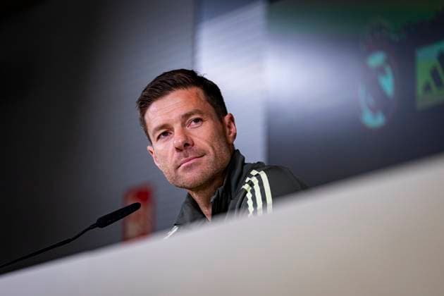 Real Madrid press conference, PK, Pressekonferenz Xabi Alonso, head coach of Real Madrid, speaks during the Press Conference ahead of their LaLiga EA Sports match against Valencia CF at Ciudad Real Madrid on October 31, 2025 in Madrid, Spain. Valdebebas Ciudad Real Madrid Madrid Spain Copyright: xAlbertoxGardinx AGardin_20251031_Foot_Liga_ReaMad_PC_0079