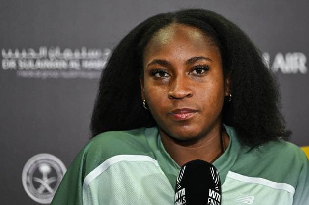 WTA, Tennis Damen Finals 2025 - press conference, PK, Pressekonferenz RIYADH, SAUDI ARABIA OCTOBER 31: Coco Gauff of the United States speaks to the media during a press conference on Media Day ahead of the WTA Finals Riyadh at King Saud University Indoor Arena in Riyadh, Saudi Arabia, October 31, 2025. Riyadh Saudi Arabia  Copyright: xArturxWidakx originalFilename:widak-wtafinal251031_npEZ9.jpg