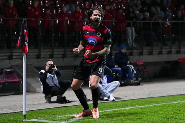 31.10.2025, xydrx, Fußball, 3.Liga, FC Viktoria Köln - FC Ingolstadt 04, Saison 2025 2026, Sportpark Höhenberg:Torjubel nach dem Tor zum 3:1 für den FC Viktoria Köln durch Torschütze Lex-Tyger Lobinger (FC Viktoria Köln 9) DFB regulations prohibit any use of photographs as image sequences and or quasi-video. Nordrhein-Westfahlen Deutschland