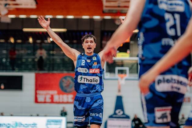 BB-2BL SBB Baskets - Phoenix Hagen Dennis Nawrocki (Phoenix Hagen) waehrend der Saison 2025-2026 in der 2. Barmer Basketball Bundesliga Pro A SBB Baskets und Phoenix Hagen in der Wolfgang-Lakenmacher-Halle am 31. October 2025 in Magdeburg, Sachsen Anhalt, Deutschland