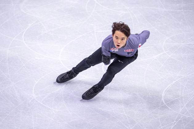 October 31, 2025, Saskatoon, Sk, Canada: JapanöÄÃ s Kazuki Tomono skates during a practice for the 2025 Skate Canada International event in Saskatoon, on Friday, Oct. 31, 2025. Kazuki Tomono  - ZUMAc35_ 20251031_zaf_c35_105 Copyright: xLiamxRichardsx