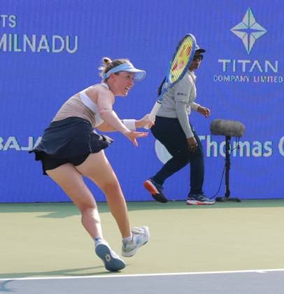 CHENNAI OPEN WTA, Tennis Damen 250 Chennai Open WTA 250 : Storm HUNTER (AUS) & Monica NICULESCU (ROU) Vs HONTAMA (JPN) OMANE (JPN) Doubles Team Japan won the semi finals. Chennai SDAT Stadium, Nungambakkam. India Copyright: xSukumarxSukumarx