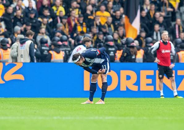 Fussball, Herren, Saison 2025 2026, 2. Bundesliga (11. Spieltag), Hertha BSC - Dynamo Dresden, Fabian Reese (Hertha BSC), Jubel nach Tor zum 2:0, 01.11. 2025,