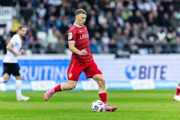 Fussball, Saison 2025 2026, 3. Liga, Donaustadion Ulm, 13. Spieltag, SSV Ulm 1846 Fußball - VfB Stuttgart II, 01.11.2025 01.11.2025, Fussball, Saison 2025 2026, 3. Liga, Donaustadion Ulm, 13. Spieltag, SSV Ulm 1846 Fußball - VfB Stuttgart II, Freisteller Einzelbild 47 Yannick Keitel (VfB Stuttgart II) Foto: Lucca Fundel Ulm Donaustadion Baden-Württemberg Deutschland