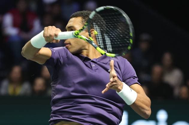 ROLEX PARIS MASTERS TENNIS 2025 Thierry Larret MAXPPP - Nanterre (92) 01 11 2025 Thierry Larret Maxppp. Tennis. Rolex Paris Masters. Paris La Defense, Nanterre (92). Du 25 octobre au 2 novembre 2025. Samedi 1er novembre 2025. Demi-Finale : Alexander BUBLIK (KAZ) vs Felix AUGER-ALIASSIME (CAN). Nanterre (92) PARIS LA DEFENSE ARENA ILE DE FRANCE FRANCE  Copyright: xMAXPPPxThierryxLarretx TLR202511018839 TLR202511018839